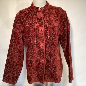 Flashback Vintage burgundy Paisley Tapestry Women’s Jacket size Medium